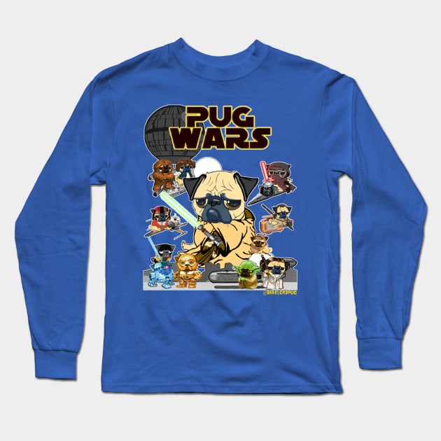 Pug Wars Long Sleeve T-Shirt by darklordpug